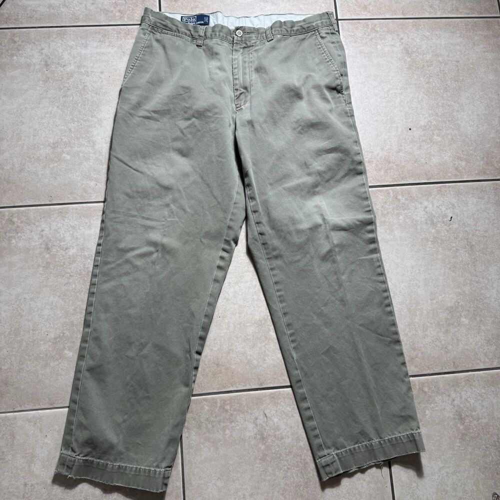 Polo Ralph Lauren Men’s Sz 36x30 Green Khaki Preston Straight Chino Casual Pants